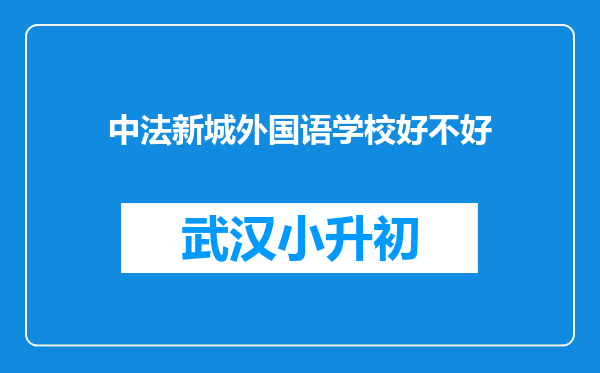 中法新城外国语学校好不好