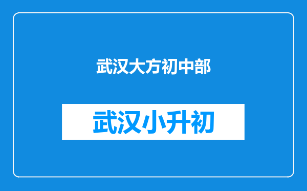 武汉大方初中部