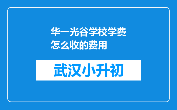 华一光谷学校学费怎么收的费用