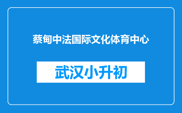 蔡甸中法国际文化体育中心