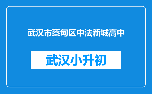 武汉市蔡甸区中法新城高中