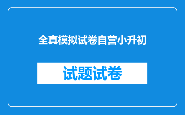 全真模拟试卷自营小升初