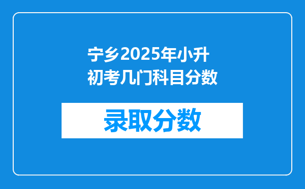 宁乡2025年小升初考几门科目分数